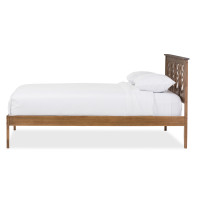 Baxton Studio SW8019-Walnut-M17-King Trina Tree Branch Inspired Walnut Wood King Size Platform Bed